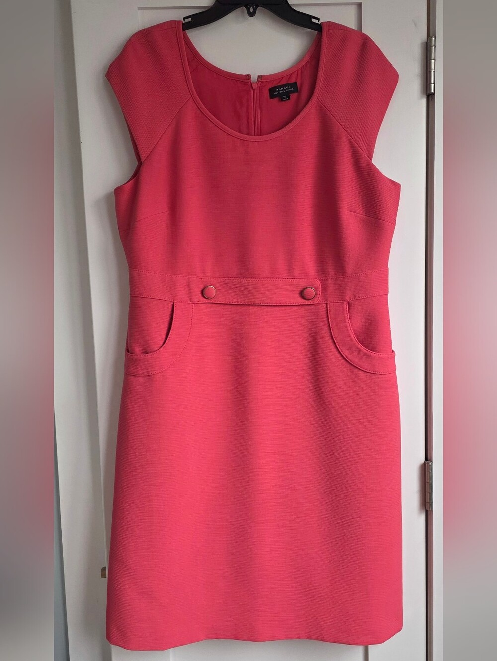 Classic Coral Cap Sleeve Dress